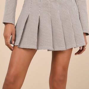Lulus Convincingly Poised Brown Plaid Pleated Mini Skirt - Size XS
